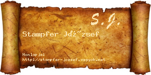 Stampfer József névjegykártya